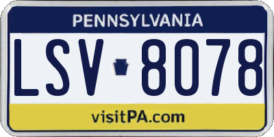 PA license plate LSV8078