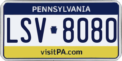 PA license plate LSV8080