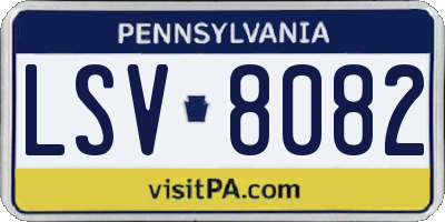 PA license plate LSV8082