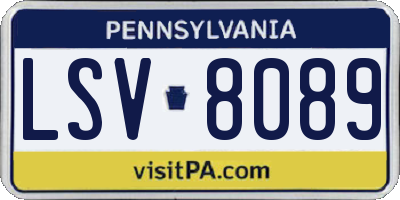 PA license plate LSV8089