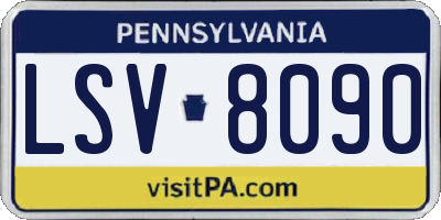 PA license plate LSV8090