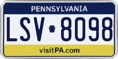 PA license plate LSV8098