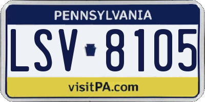 PA license plate LSV8105