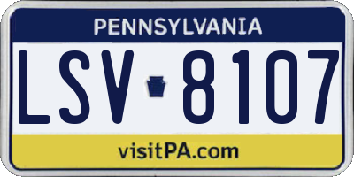 PA license plate LSV8107
