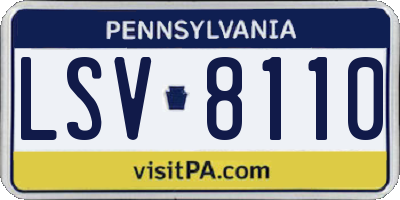 PA license plate LSV8110
