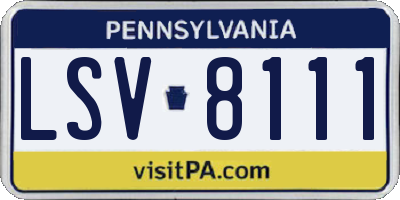 PA license plate LSV8111