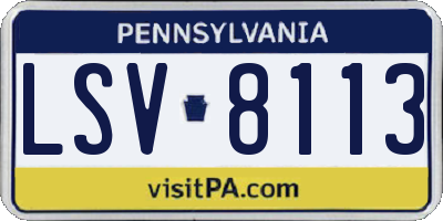 PA license plate LSV8113