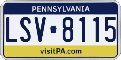 PA license plate LSV8115