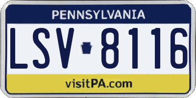 PA license plate LSV8116