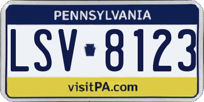 PA license plate LSV8123