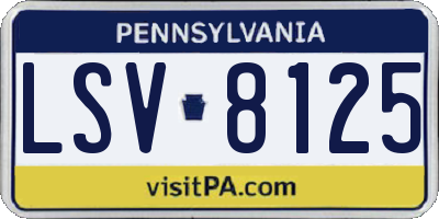 PA license plate LSV8125