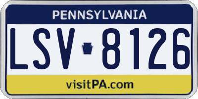 PA license plate LSV8126