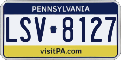 PA license plate LSV8127