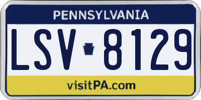 PA license plate LSV8129
