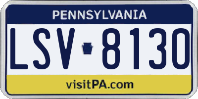 PA license plate LSV8130