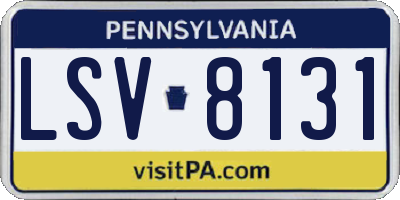 PA license plate LSV8131