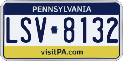 PA license plate LSV8132