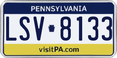 PA license plate LSV8133