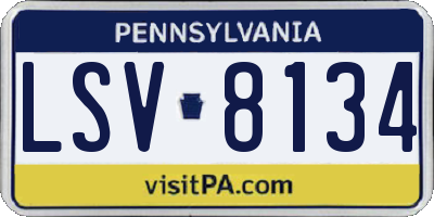 PA license plate LSV8134