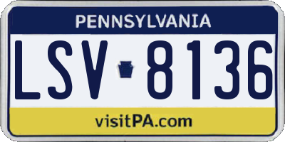 PA license plate LSV8136
