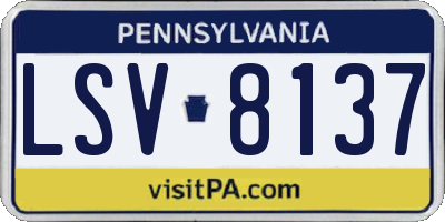 PA license plate LSV8137
