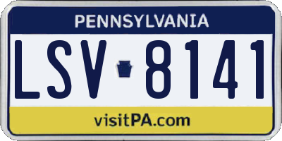 PA license plate LSV8141