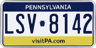 PA license plate LSV8142
