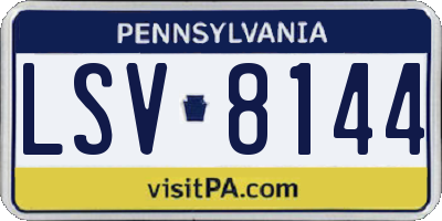 PA license plate LSV8144