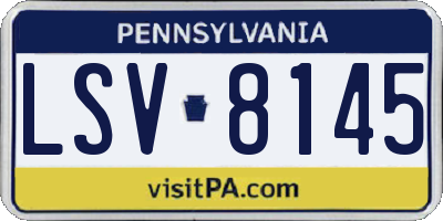 PA license plate LSV8145