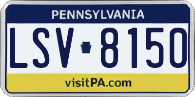 PA license plate LSV8150