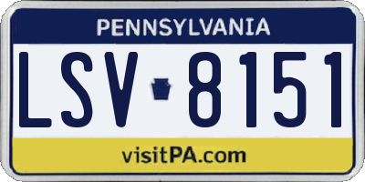 PA license plate LSV8151