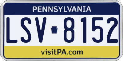 PA license plate LSV8152
