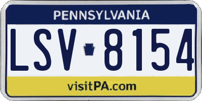PA license plate LSV8154