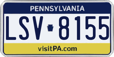 PA license plate LSV8155
