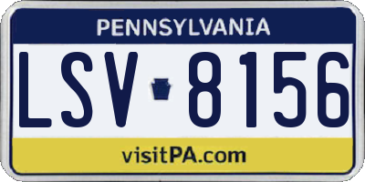 PA license plate LSV8156