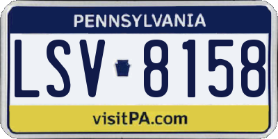 PA license plate LSV8158