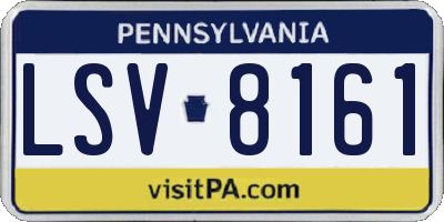 PA license plate LSV8161