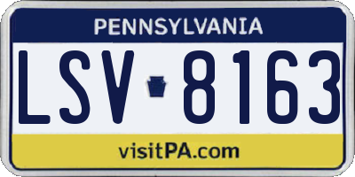PA license plate LSV8163