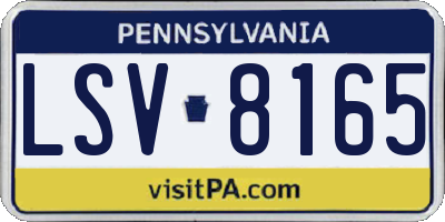 PA license plate LSV8165