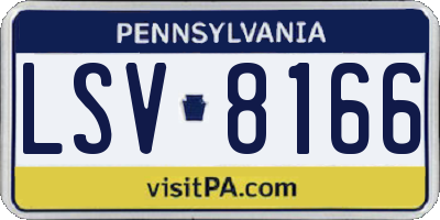PA license plate LSV8166