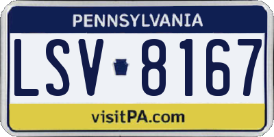 PA license plate LSV8167