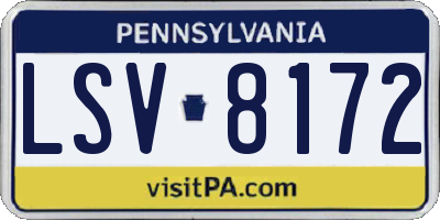 PA license plate LSV8172