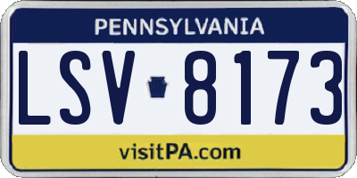 PA license plate LSV8173