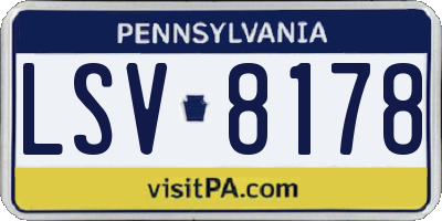 PA license plate LSV8178
