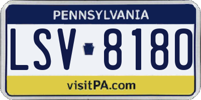 PA license plate LSV8180
