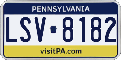 PA license plate LSV8182