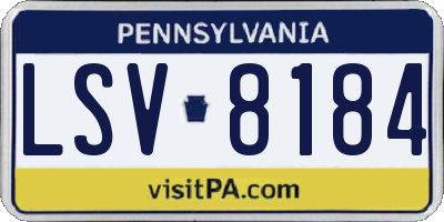 PA license plate LSV8184