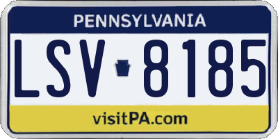 PA license plate LSV8185
