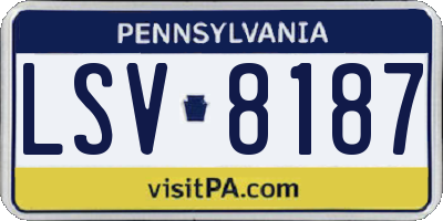 PA license plate LSV8187