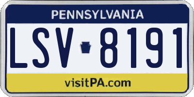 PA license plate LSV8191